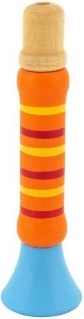 Fluier colorat din lemn 12 cm pentru copii