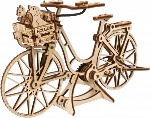 Ugears puzzle mecanic 3D din lemn - Bicicletă Holland (75 piese)