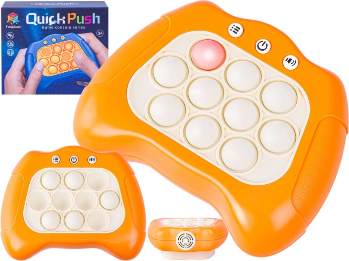Joc electronic antistres Pop It cu lumini și sunete, portocaliu - 1 bucată