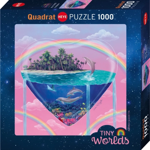 Puzzle pătrat Heye Tiny Worlds: Delfini, 1.000 de piese