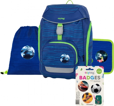 set școlar OXY Sherpy Blue, 4 piese