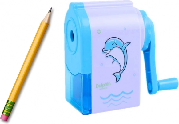Ascuțitoare cu manivelă Delfin Albastru