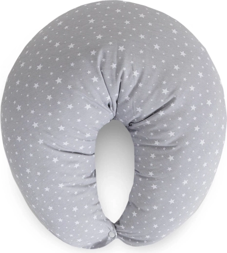 Pernă de alăptare și pentru sarcină Ceba baby Huggy basic grey stars 150 × 60 × 37 cm