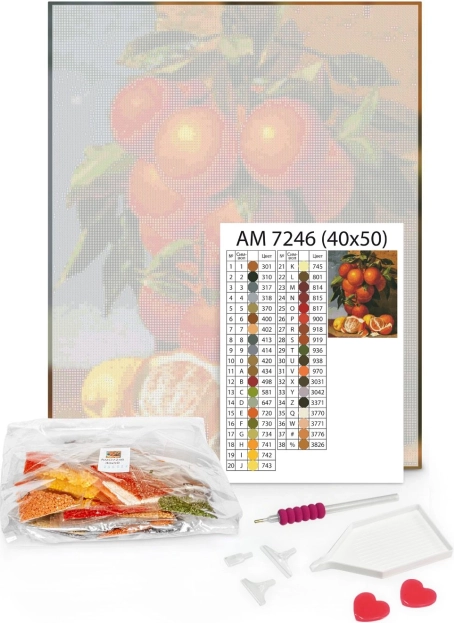 Mozaic cu diamante Valuri 40×50 – pânză, pietricele, aplicator 3‑în‑1 și adezivi