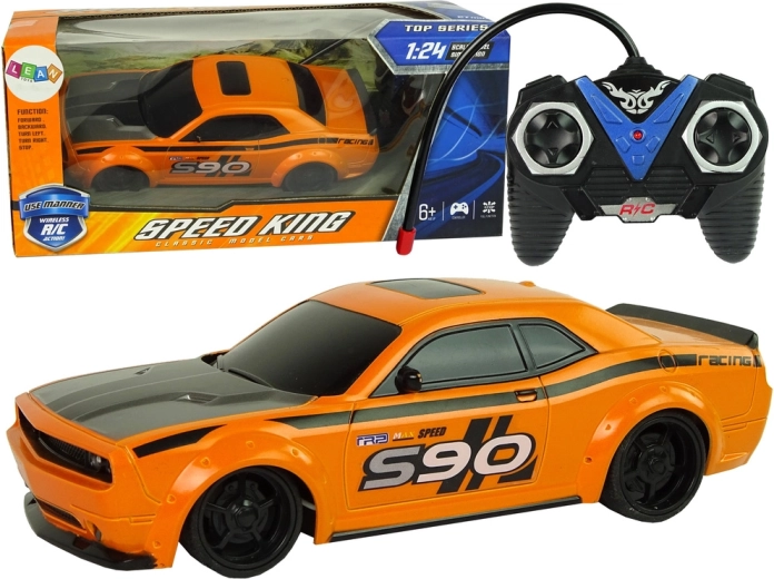 Mașină sport RC 1:24, portocaliu, telecomandă 27 MHz