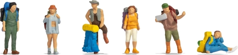 Set de figurine Noch pe drum cu rucsac (H0)