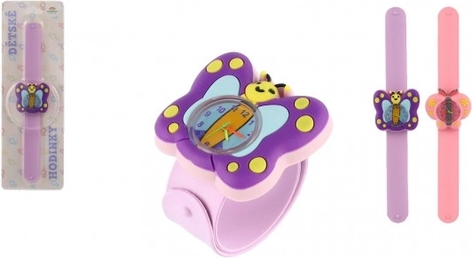 Ceas pentru copii cu fluture, auto-înfășurător, din silicon, 22 cm