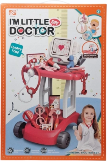 Cărucior medical pentru copii cu accesorii, lumini și sunete