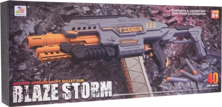 Pistolă semiautomată BLAZE STORM pentru gloanțe din spumă – gri