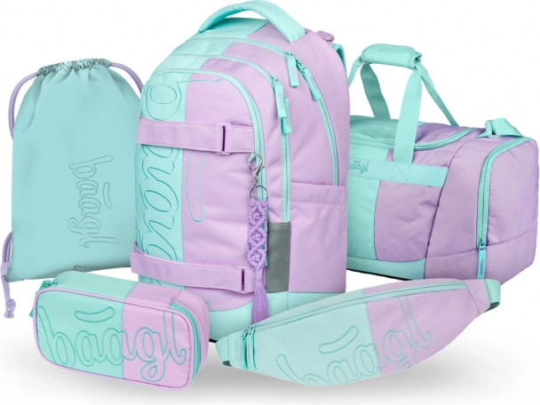 Set școlar BAAGL Skate Max Sweet: Rucsac, Penar, Săculeț și Geantă sport