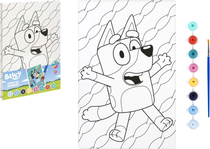 Pictură pe numere pe pânză Bluey 29,7 × 19,5 cm