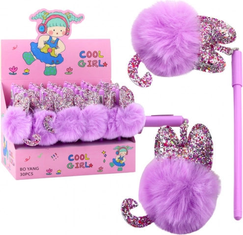 Pix gel lung cu pompon mov
