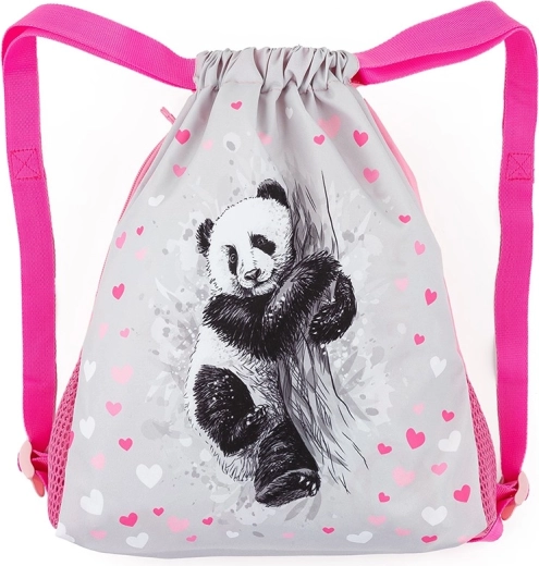 Săculeț școlar Bagmaster pentru încălțăminte de schimb și educație fizică, panda