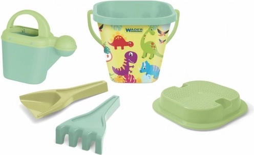 Set RePlay pentru nisip cu dinozauri – găleată din plastic cu accesorii în plasă