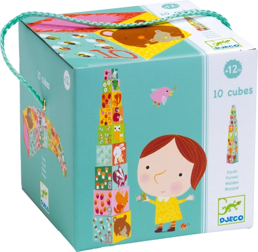 Turn de cuburi Djeco cu tematică de pădure