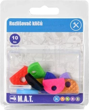 Capace din cauciuc pentru diferențierea cheilor, mix de culori (10 buc.)