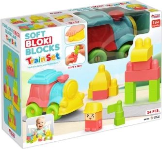 Cuburi moi de construit cu locomotivă (24 piese)