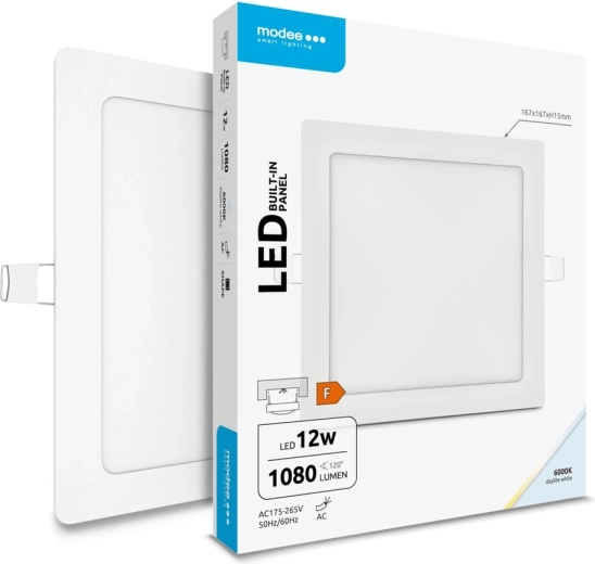 Modee Lighting panou LED încastrat pătrat 12 W alb rece 1080 lm