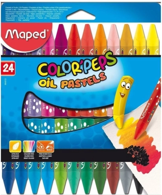 Creioane cerate triunghiulare MAPED Color'Peps 24 buc