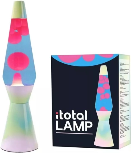 Lampă decorativă cu efect de lavă în culorile curcubeului