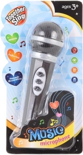 Microfon din plastic pentru copii, pe baterii