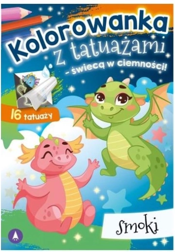 Caiet de colorat cu tatuaje care strălucesc în întuneric – Dragoni