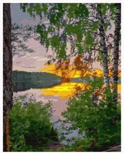 Norimpex pictură pe numere Lacul din pădure 40 × 50 cm
