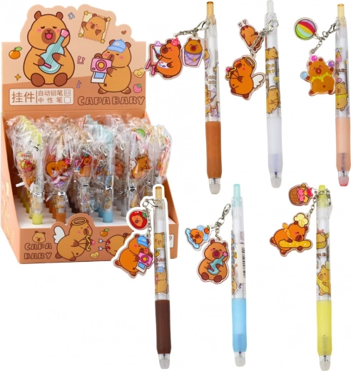 Pix cu gel Kapibara cu breloc cerneală albastră 14,5 cm