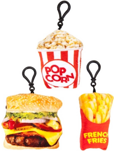 Breloc din pluș fast food cu clips 10 cm - 1 bucată
