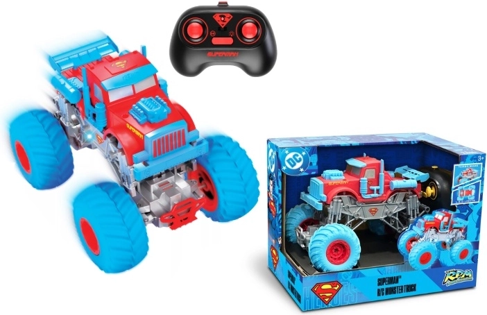 Monster truck Superman cu telecomandă, la scara 1:18