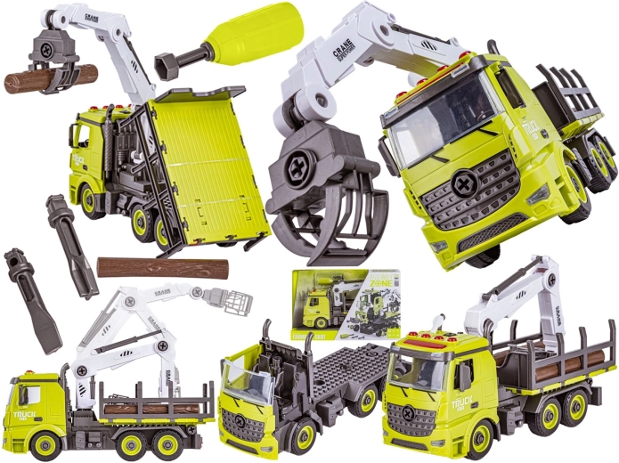 Camion demontabil cu macara rotativă și sunete - 1 bucată