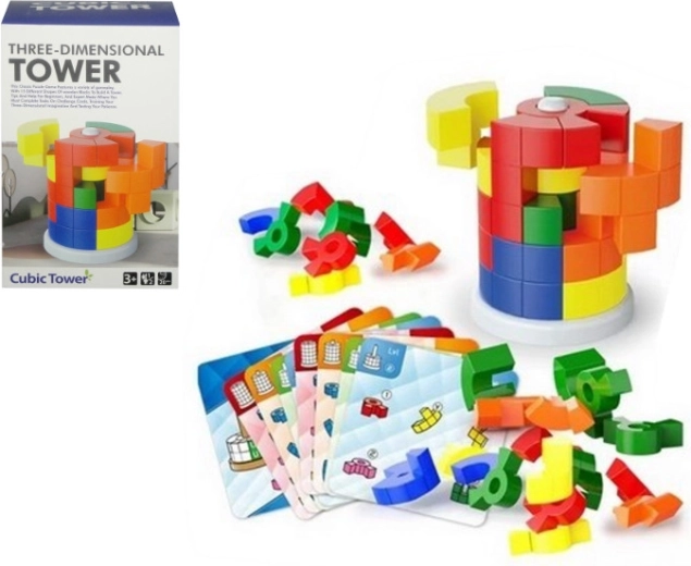 Set de construcție turn – puzzle logic pentru copii