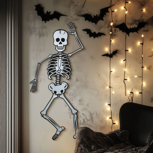 Decorațiune de Halloween din spumă, schelet, 85 × 18 cm