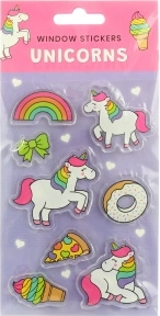 Autocolante transparente reutilizabile pentru fereastră – spațiu, dinozauri și unicorni