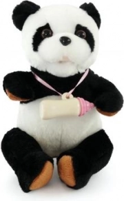 Panda interactivă de pluș cu biberon