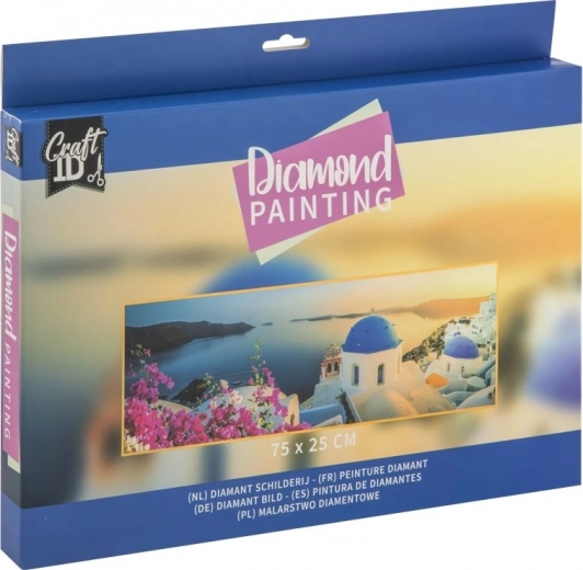 Pictură cu diamante Santorini 75 × 25 cm