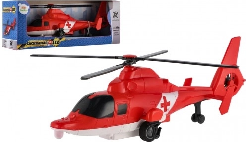 Elicopter de salvare din plastic cu mecanism de întoarcere 22 cm