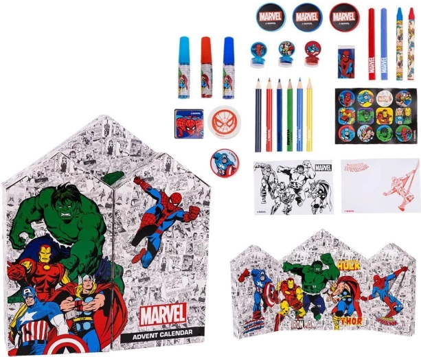 Calendar de Advent Avengers cu materiale pentru desen și scris