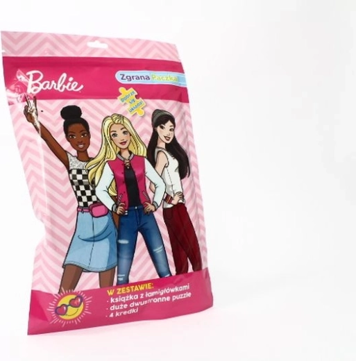 Barbie – set de activități cu puzzle față-verso și creioane colorate