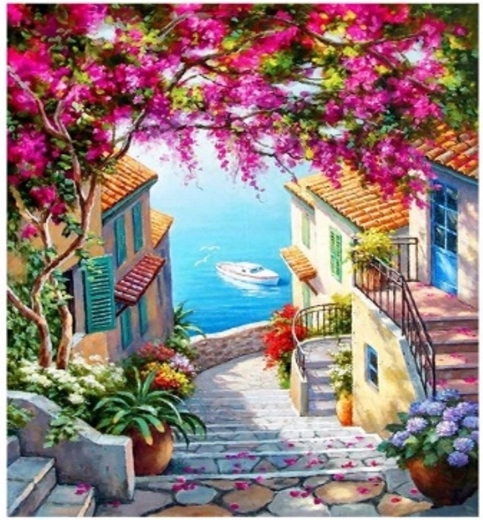 Norimpex Pictură după numere Scări către mare 40 × 50 cm