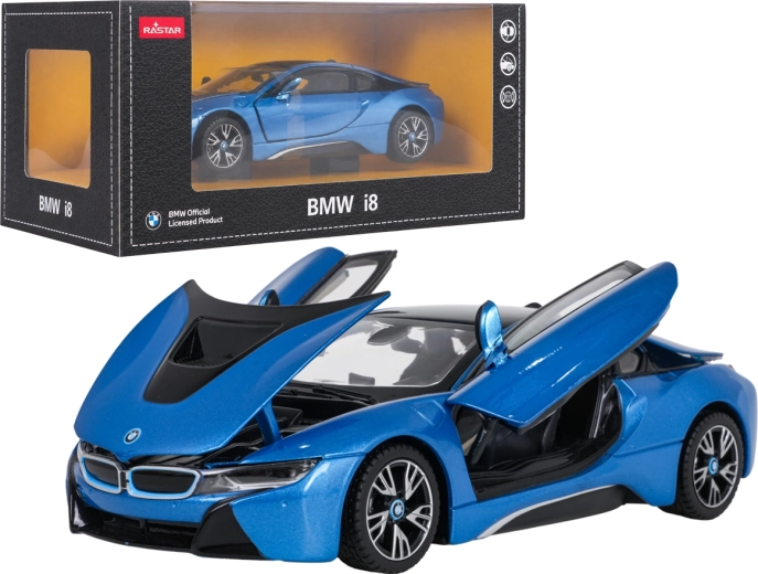 Model metalic BMW i8 RASTAR la scara 1:24, albastru