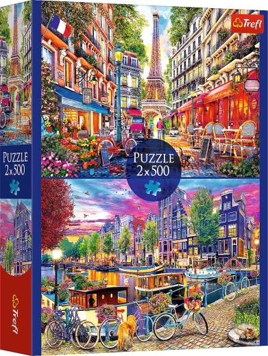 Puzzle 2×500 piese metropole europene