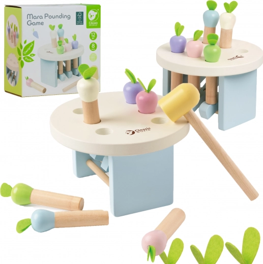 Joc din lemn Bate morcovul cu ciocănelul