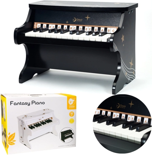 Pianină pentru copii Classic World – negru, din lemn