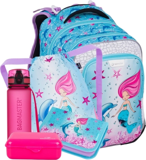 Bagmaster LUMI set școlar mare pentru clasa I – sirenă