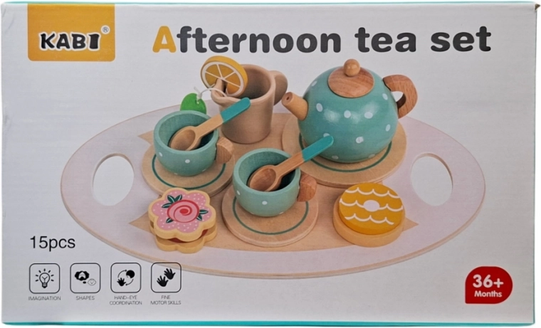 Set de ceai din lemn – 15 piese