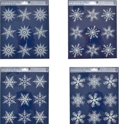 Folie decorativă pentru ferestre cu fulgi sclipitori 24 × 27 cm (4 variante)