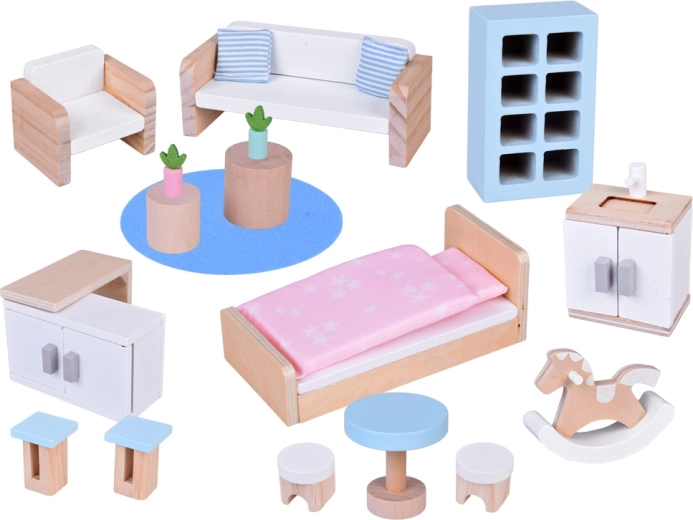 Set bogat de mobilier din lemn