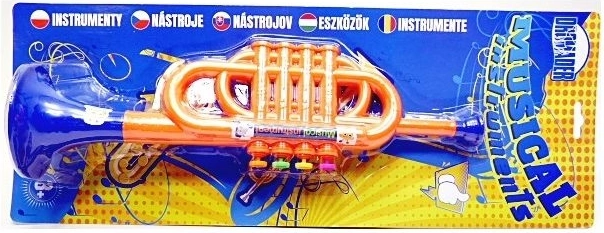 Trompetă din plastic pentru copii cu 4 clape
