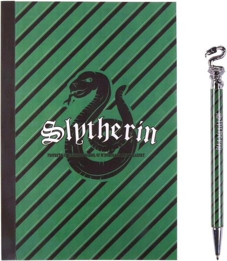 Caiet A5 și pix cu motiv Slytherin